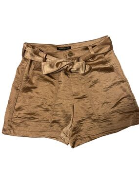 NWT Banana Republic Bronze Satin Paperbag Waist Shorts